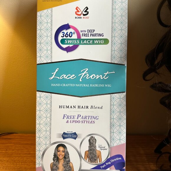 Bobbi Boss Swiss Lace Front Wig – Kiliah Style, Human Hair Blend, Color #4 - Picture 7 of 9